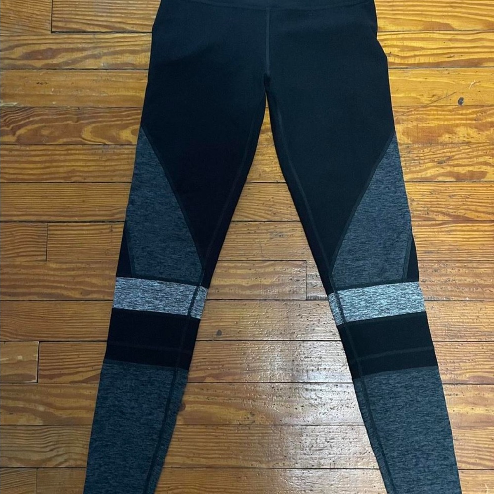 Black and Gray Colorblock Leggings